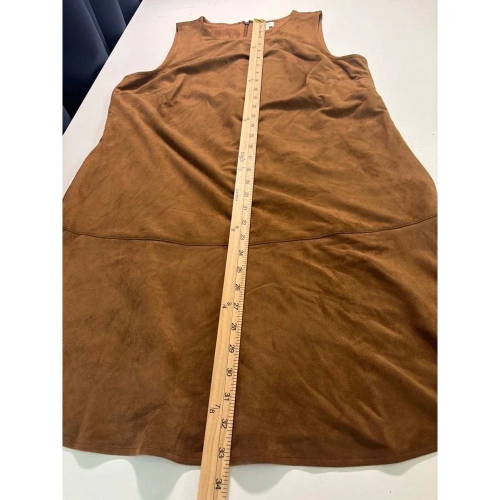 J Crew Drop‎ Waist Mini Dress Faux Suede Zip Size 10 Boho Festival 70's Cowgirl